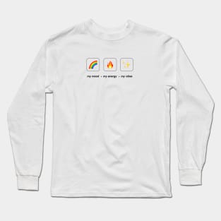 Rainbown, Fire, Star Emoji Positive vibes Long Sleeve T-Shirt